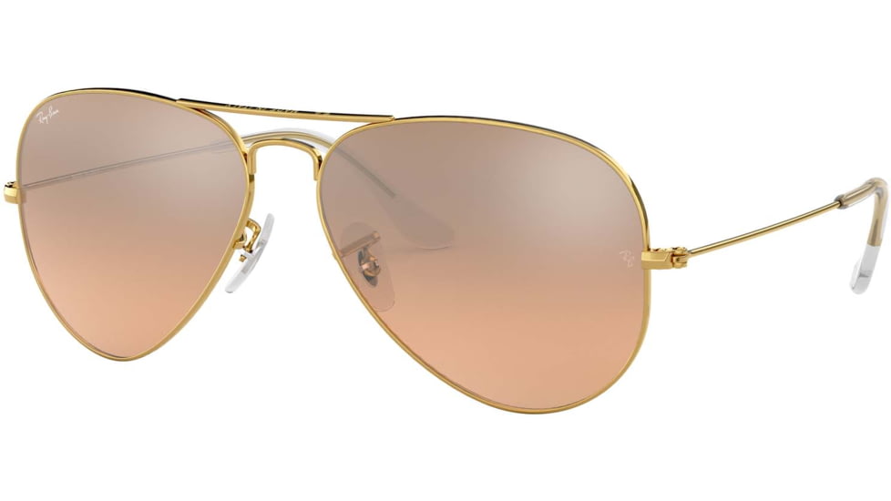 Ray-Ban Aviator Large Metal RB3025 Sunglasses, Arista Frame, Crystal Pink Silver Mirror 55 mm Lenses, 001-3E-5514