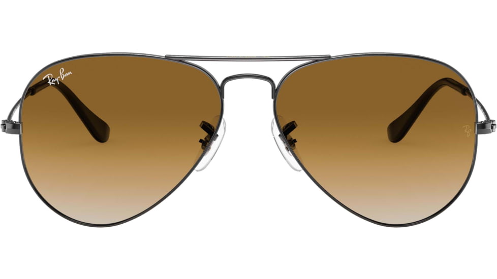 Ray-Ban Aviator Large Metal RB3025 Sunglasses, Gunmetal Crystal Brown Gradient, RB3025 004/51-5514