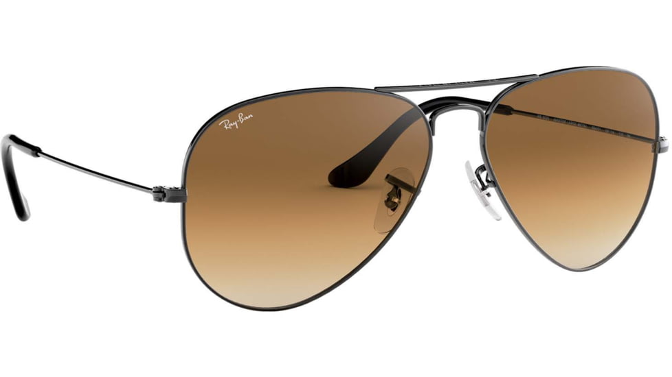 Ray-Ban Aviator Large Metal RB3025 Sunglasses, Gunmetal Crystal Brown Gradient, RB3025 004/51-5514