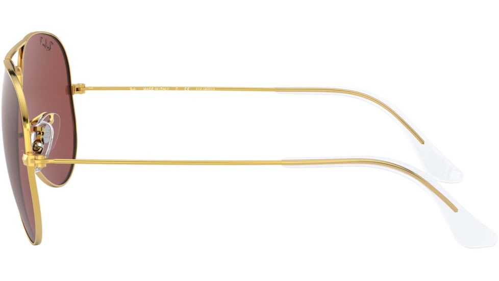 Ray-Ban Aviator Large Metal RB3025 Sunglasses, Legend Gold, Purple, 55, RB3025-9196AF-55