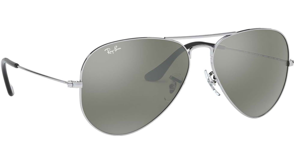 Ray-Ban Aviator Large Metal RB3025 Sunglasses, Silver Frame, Crystal Gray Mirror 55 mm Lenses, W3275-5514