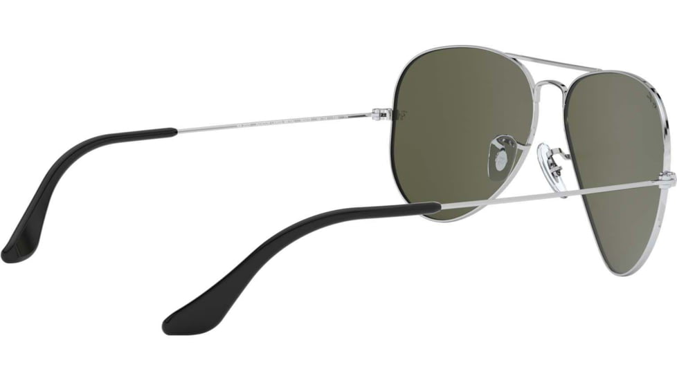 Ray-Ban Aviator Large Metal RB3025 Sunglasses, Silver Frame, Crystal Gray Mirror 55 mm Lenses, W3275-5514