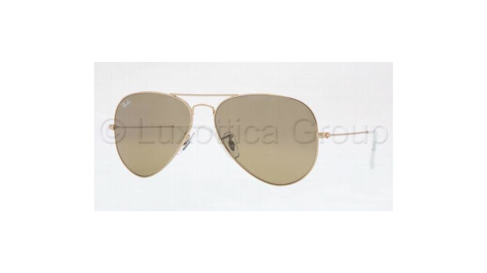 Ray-Ban RB3025 Aviator Large Metal Prescription Sunglasses, Lens Diameter 55 mm, Frame Color Arista Crystal Brown, 001-3K-5514