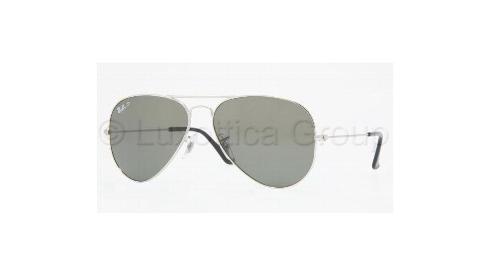 Ray-Ban RB3025 Aviator Large Metal Prescription Sunglasses, Lens Diameter 55 mm, Frame Color Silver, 003-58-5514