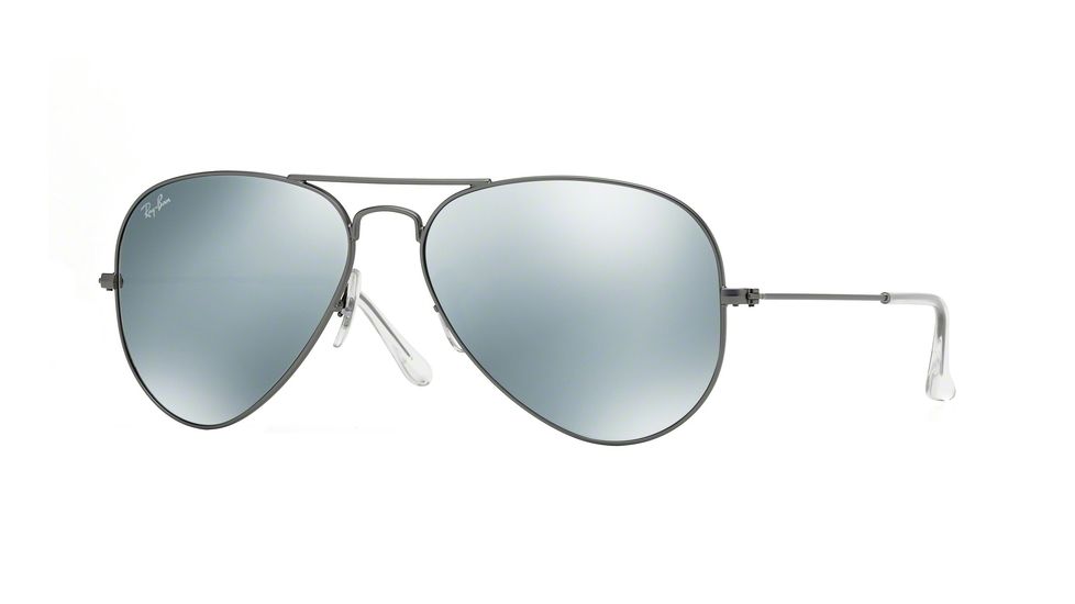 Ray-Ban Aviator Large Metal Sunglasses RB3025 029/30-55 - Matte Gunmetal Frame, Green Mirror Silver Lenses