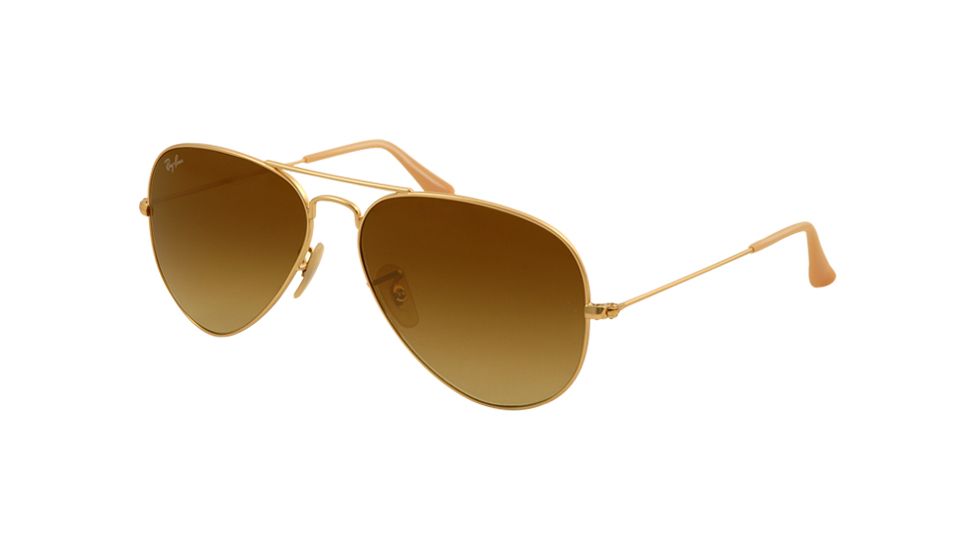 Ray-Ban Aviator Large Metal Sunglasses RB3025 112/85-5514 - Matte Gold Frame, Brown Gradient Lenses