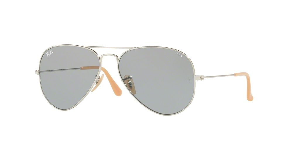 Ray-Ban Aviator Large Metal Sunglasses RB3025 9065I5-55 - Silver Frame, Photo Blue Lenses
