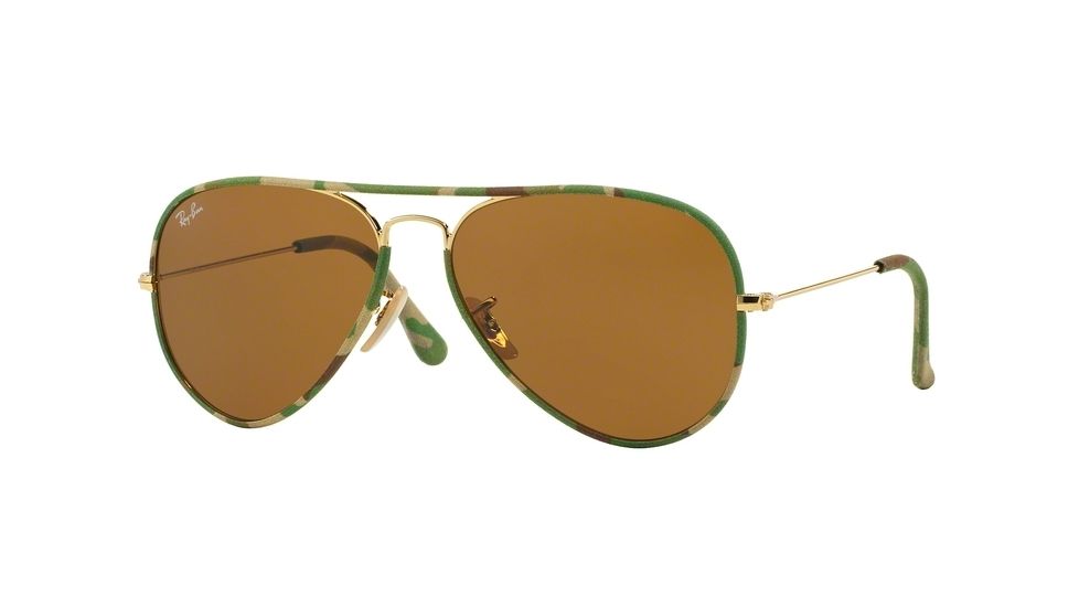 Ray-Ban Aviator RB3025JM Sunglasses 169-55 - Gold Frame, Brown Lenses