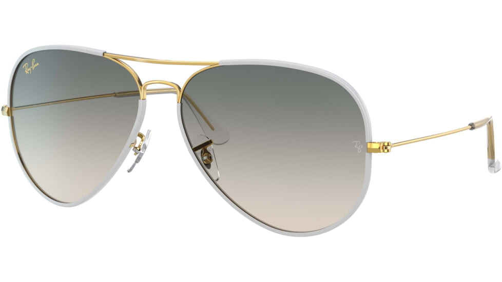 Ray-Ban Aviator RB3025JM Sunglasses, Grey On Legend Gold, 62, RB3025JM-919632-62