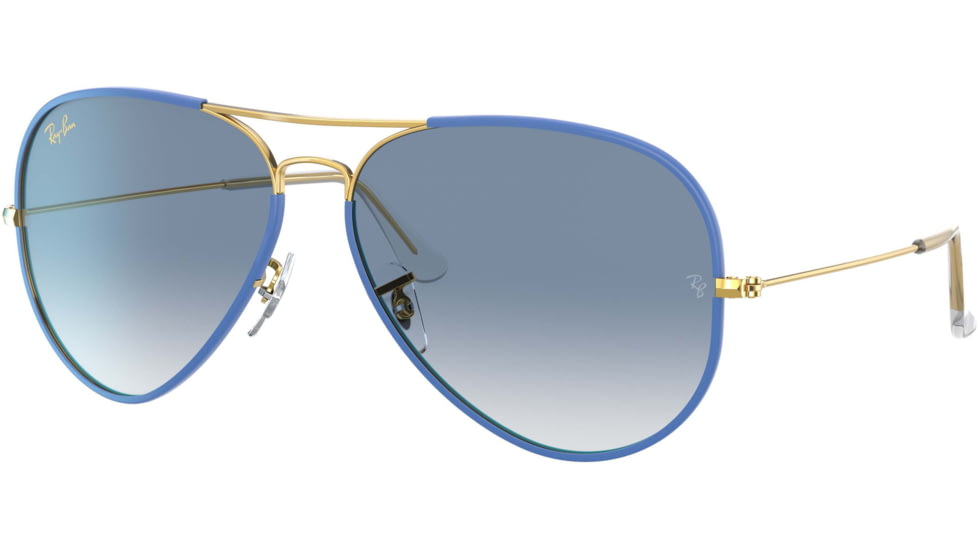 Ray-Ban Aviator RB3025JM Sunglasses, Light Blue On Legend Gold, 62, RB3025JM-91963F-62