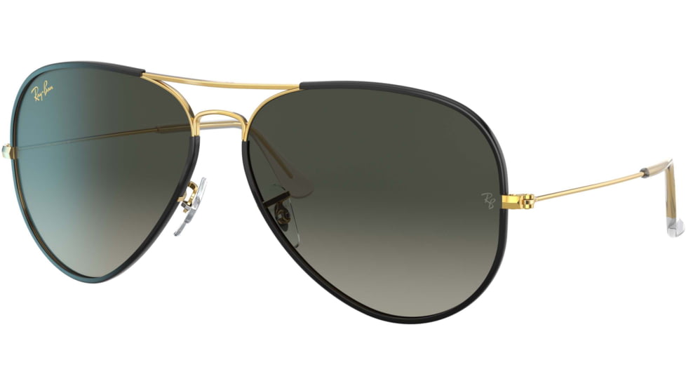 Ray-Ban Aviator RB3025JM Sunglasses, Black On Legend Gold, 62, RB3025JM-919671-62
