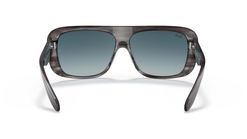 Ray-Ban Blair RB2196 Sunglasses, Blue Gradient Grey Lenses, Striped Gray, 61, RB2196-13143M-61