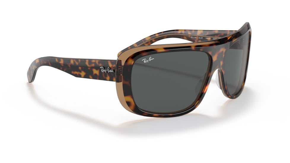 Ray-Ban Blair RB2196 Sunglasses, Dark Grey Lenses, Havana On Transparent Brown, 61, RB2196-1292B1-61