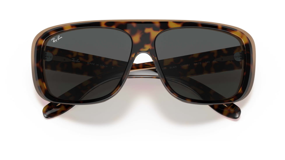 Ray-Ban Blair RB2196 Sunglasses, Dark Grey Lenses, Havana On Transparent Brown, 61, RB2196-1292B1-61