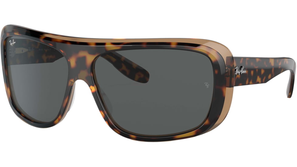 Ray-Ban Blair RB2196 Sunglasses, Dark Grey Lenses, Havana On Transparent Brown, 61, RB2196-1292B1-61
