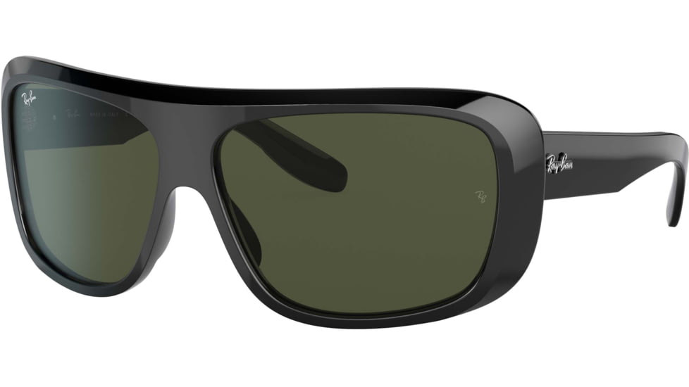 Ray-Ban Blair RB2196 Sunglasses, Green Lenses, Black, 61, RB2196-901-31-61