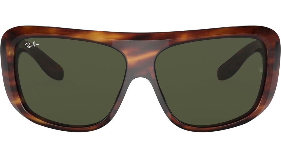 Ray-Ban Blair RB2196 Sunglasses, Green Lenses, Striped Havana, 61, RB2196-954-31-61