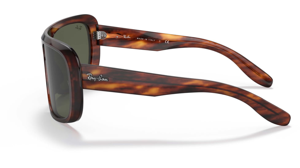 Ray-Ban Blair RB2196 Sunglasses, Green Lenses, Striped Havana, 61, RB2196-954-31-61