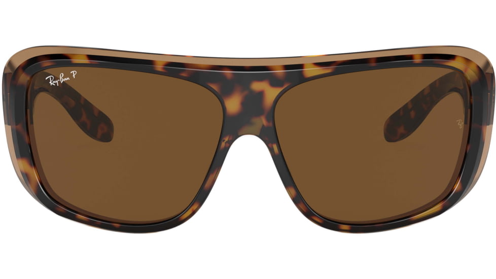 Ray-Ban Blair RB2196 Sunglasses, Polarized Brown Lenses, Havana On Transparent Brown, 61, RB2196-129257-61