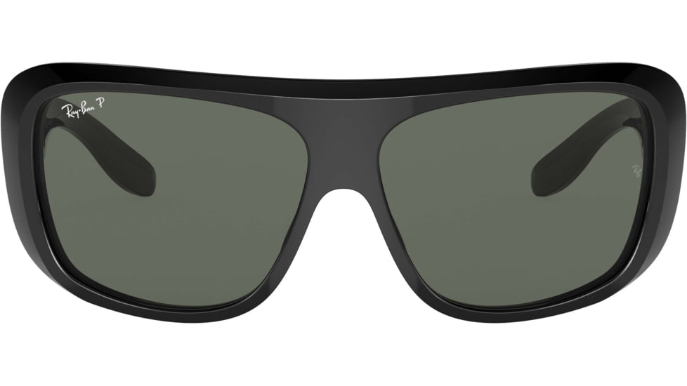 Ray-Ban Blair RB2196 Sunglasses, Polarized Green Lenses, Black, 61, RB2196-901-58-61