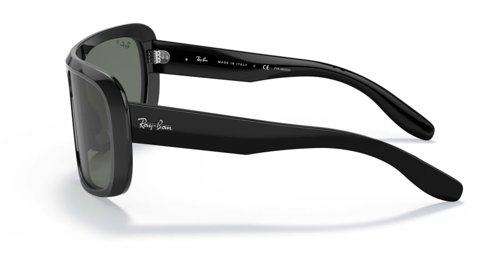 Ray-Ban Blair RB2196 Sunglasses, Polarized Green Lenses, Black, 61, RB2196-901-58-61