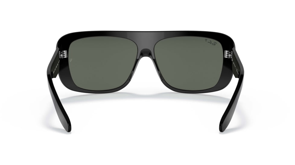 Ray-Ban Blair RB2196 Sunglasses, Polarized Green Lenses, Black, 61, RB2196-901-58-61