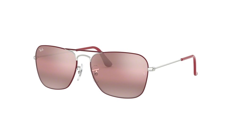 Ray-Ban Caravan Prescription Sunglasses, 55mm, Bordeaux/Silver, RB3136-9155AI-55-SV