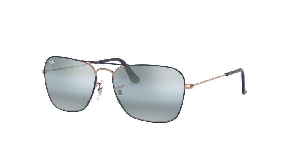Ray-Ban Caravan Prescription Sunglasses, 55mm, Dark Blue/Bronze Copper, RB3136-9156AJ-55-SV