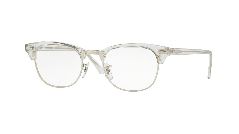 Ray-Ban Clubmaster Eyeglasses RX5154 with No-Line Progressive Rx Prescription Lenses 2001-49 - White Trasparent Frame