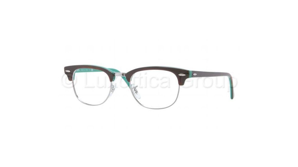 Ray-Ban Clubmaster Eyeglasses RX5154 with No-Line Progressive Rx Prescription Lenses 5161-4921 - Top Light Havana on Green Frame, Demo Lens Lenses