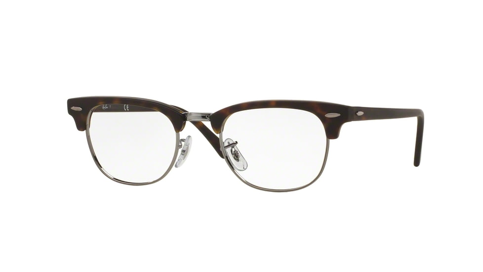 Ray-Ban Clubmaster Eyeglasses RX5154 with No-Line Progressive Rx Prescription Lenses 5211-49 - Matte Dark Havana Frame