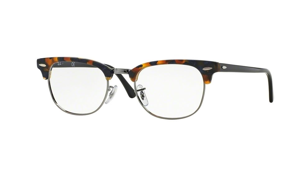 Ray-Ban Clubmaster Eyeglasses RX5154 with No-Line Progressive Rx Prescription Lenses 5492-51 - Blue Havana Frame