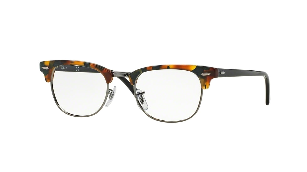 Ray-Ban Clubmaster Eyeglasses RX5154 with No-Line Progressive Rx Prescription Lenses 5493-49 - Green Havana Frame