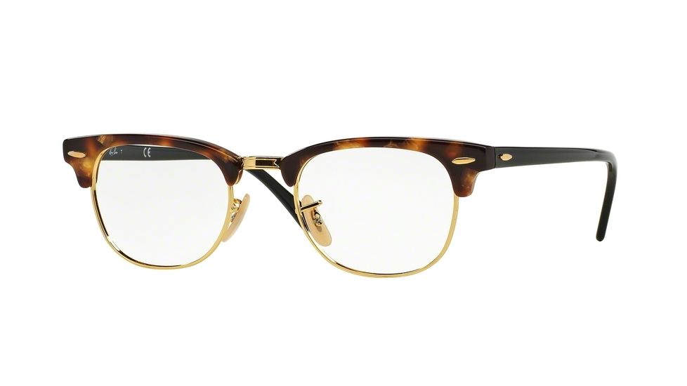 Ray-Ban Clubmaster Eyeglasses RX5154 with No-Line Progressive Rx Prescription Lenses 5494-51 - Brown Havana Frame