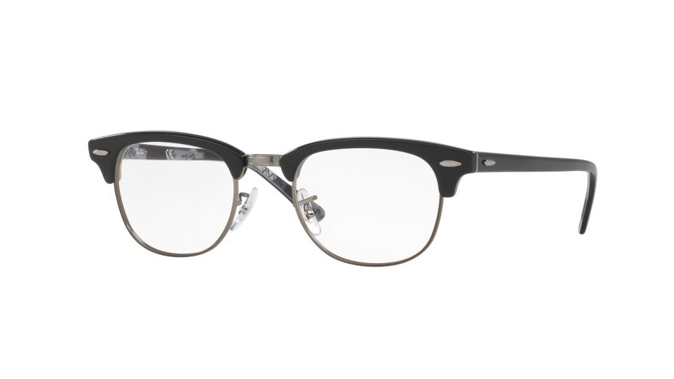 Ray-Ban Clubmaster Eyeglasses RX5154 with No-Line Progressive Rx Prescription Lenses 5649-49 - Black On Texture Camuflage Frame