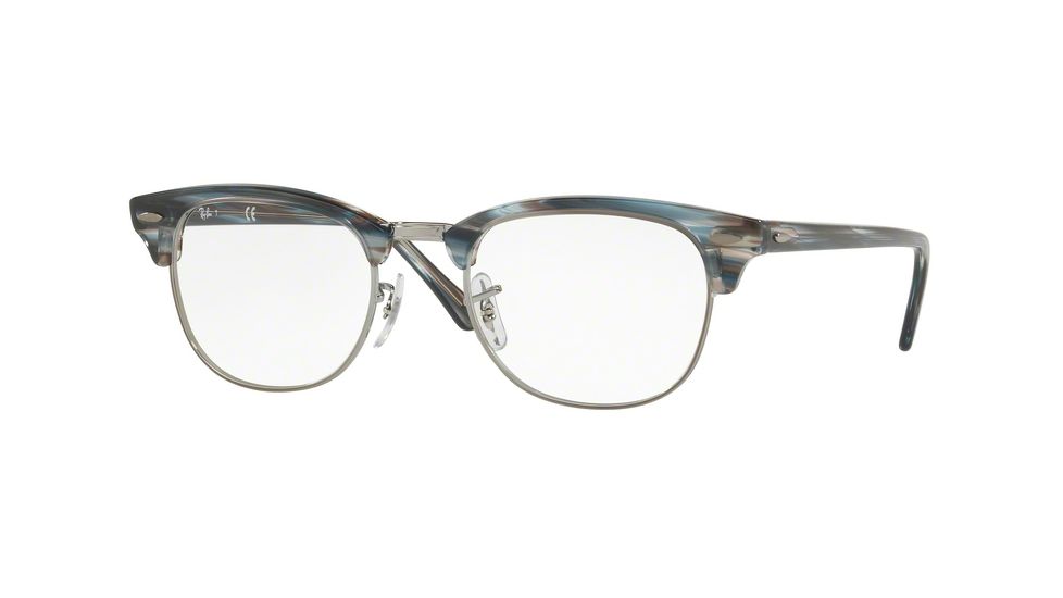 Ray-Ban Clubmaster Eyeglasses RX5154 with No-Line Progressive Rx Prescription Lenses 5750-49 - Blue/grey Stripped Frame