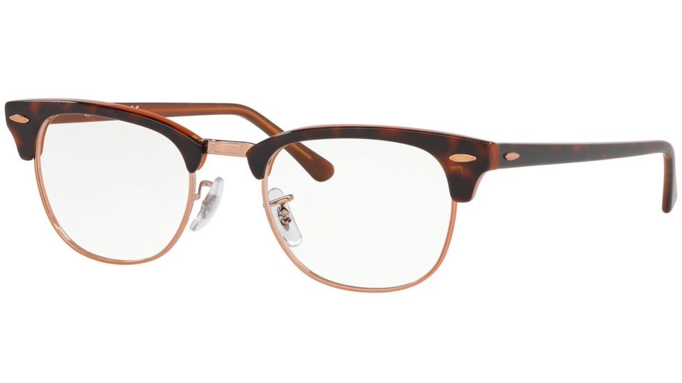Ray-Ban Clubmaster Eyeglasses, 51mm, Top Havana On Brown, RX5154-5884-51-PRO