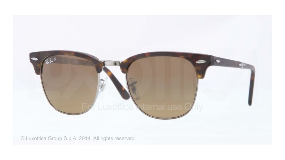 Ray-Ban CLUBMASTER FOLDING RB2176 Sunglasses 1151M7-51 - Matte Dark Havana Frame, Polar Brown Gradient Lenses
