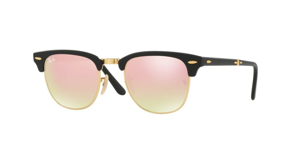 Ray-Ban Clubmaster Folding RB2176 Sunglasses 901S7O-51 - Matte Black Frame, Copper Flash Gradient Lenses