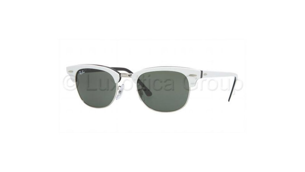 Ray-Ban Clubmaster II Bifocal Sunglasses RB2156 with Lined Bi-Focal Rx Prescription Lenses RB2156-956-4921 - Frame Color: Top White On Black, Lens Diameter: 49 mm