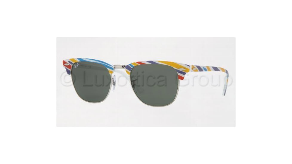 Ray-Ban RB 3016 Sunglasses Styles - Top Str. Bl-Az-Red-Ye O Crystal Green Frame / 49 mm Diameter Lenses, 1013-4921