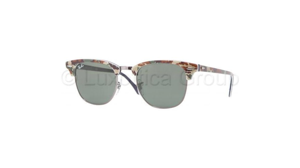 Ray-Ban Clubmaster Sunglasses RB3016 1069-4921 - Top Camo Green On Blue Crystal Green