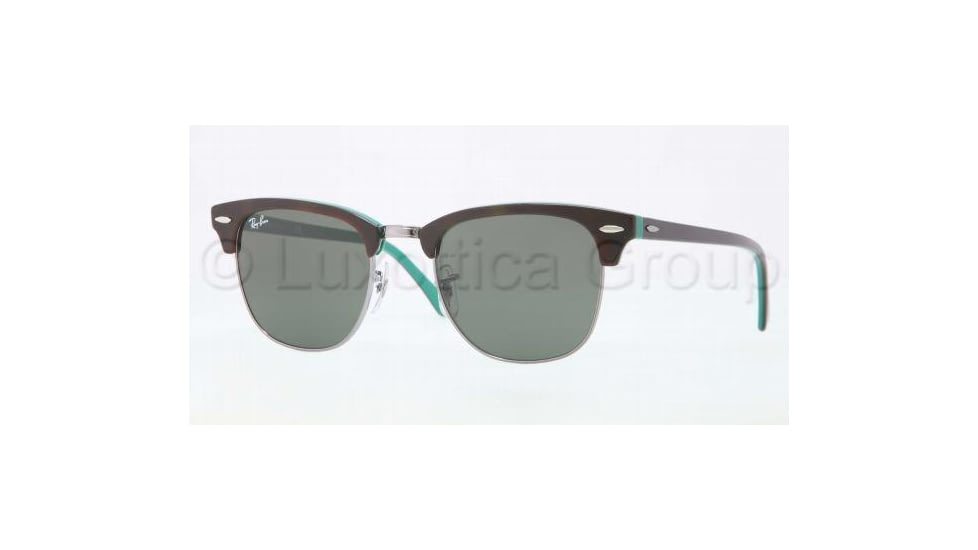 Ray-Ban Clubmaster Sunglasses RB3016 1127-4921 - Top Shiny Havana Frame, Gray Green Lenses