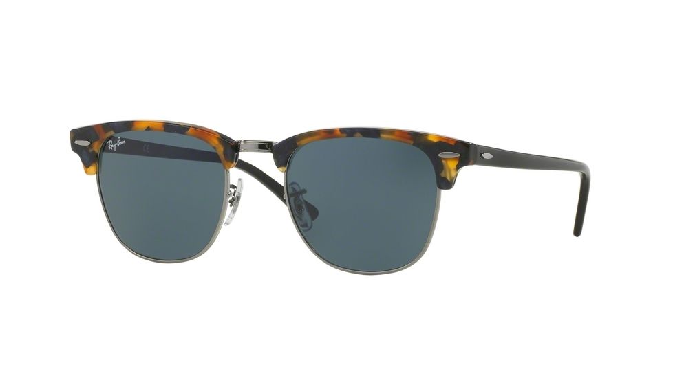 Ray-Ban Clubmaster Sunglasses RB3016 1158R5-51 - Spotted Blue Havana Frame, Grey Lenses