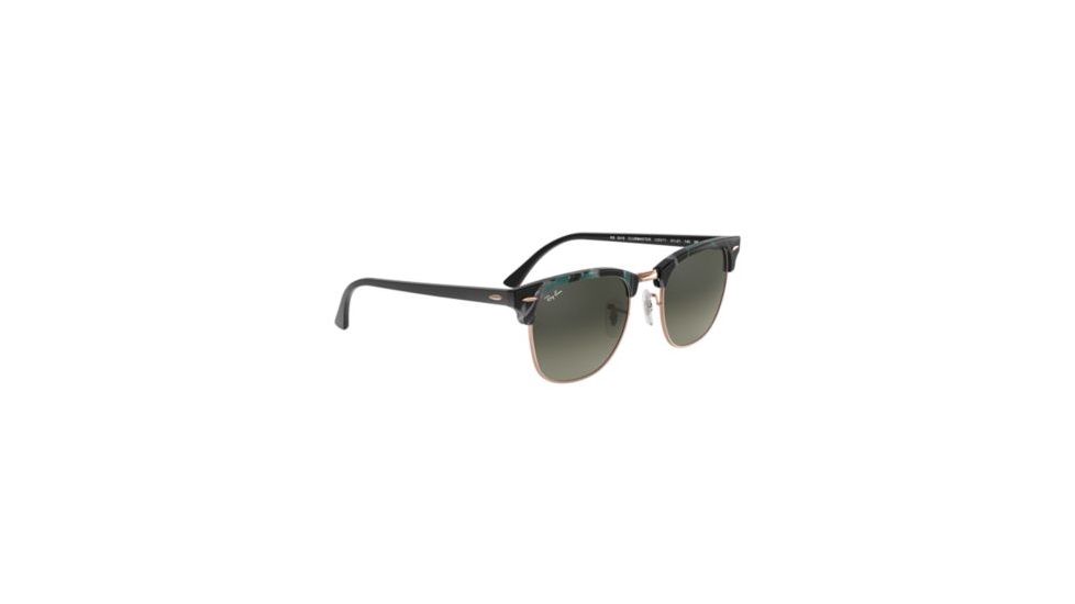 Ray-Ban Clubmaster Sunglasses RB3016 125571-49 - Spotted Grey/Green Frame, Grey Gradient Dark Lenses