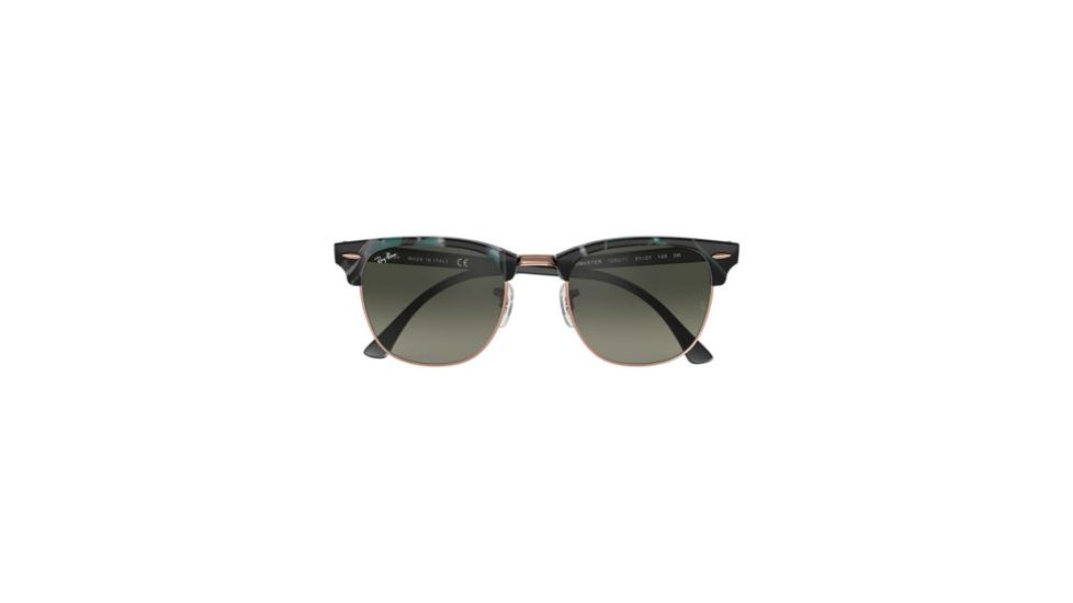 Ray-Ban Clubmaster Sunglasses RB3016 125571-49 - Spotted Grey/Green Frame, Grey Gradient Dark Lenses