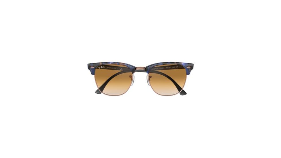 Ray-Ban Clubmaster Sunglasses RB3016 125651-49 - Spotted Brown/Blue Frame, Clear Gradient Brown Lenses