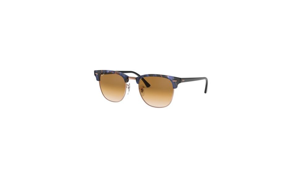 Ray-Ban Clubmaster Sunglasses RB3016 125651-49 - Spotted Brown/Blue Frame, Clear Gradient Brown Lenses