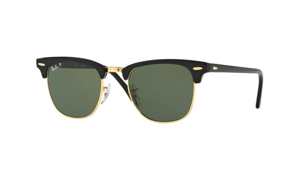 Ray-Ban Clubmaster Sunglasses RB3016 90158E-49 - Black Frame, Polar Green Lenses