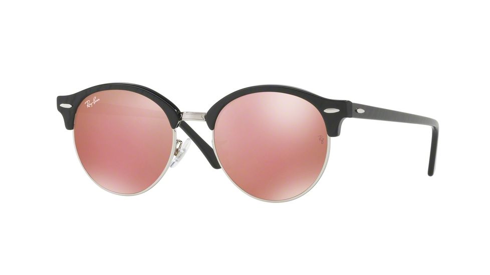 Ray-Ban CLUBROUND RB4246F Progressive Prescription Sunglasses RB4246F-1197Z2-53 - Lens Diameter 53 mm, Frame Color Top Wrinkled Black On Black